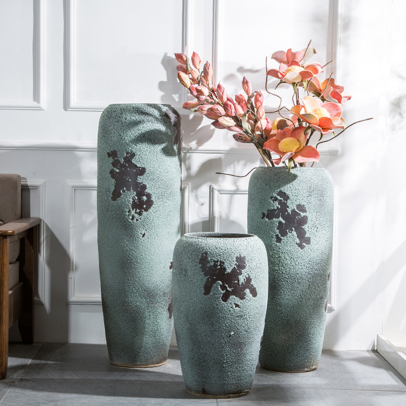 Living room furnishing articles flower arranging ceramic POTS restoring ancient ways of large vase American hotel dried flowers thick ceramic ornament