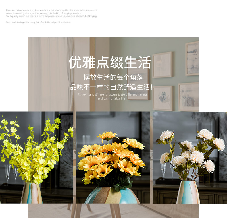 European American household adornment jingdezhen ceramic vase furnishing articles home sitting room dried flowers flower arrangement table decoration