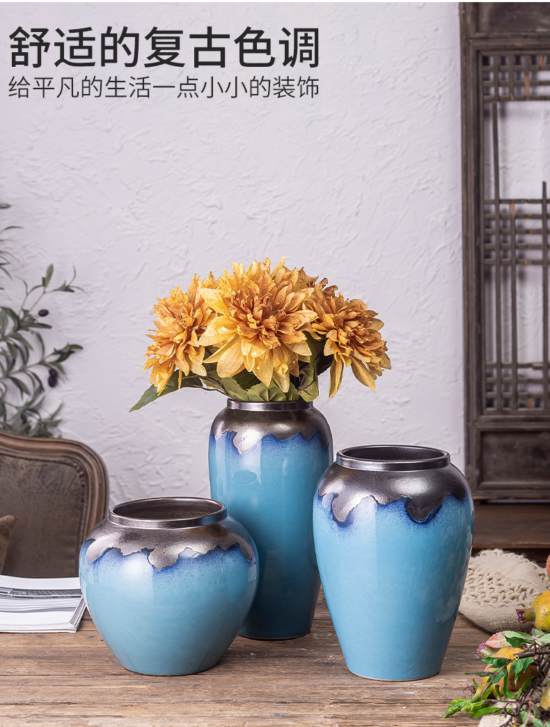 Jingdezhen ceramic POTS dry flower water restoring ancient ways to raise American floret bottle of flower arranging furnishing articles of TV bar face basin sitting room