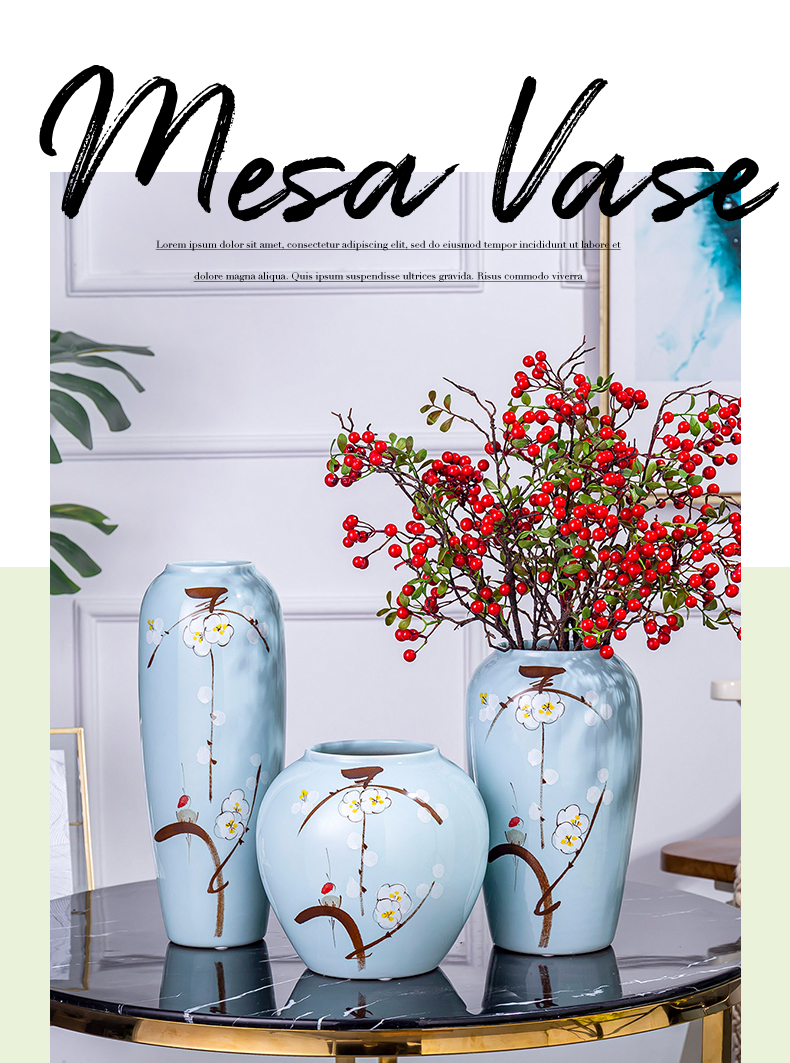 The Modern new Chinese vase household TV ark, porch place jingdezhen ceramic dry flower arranging flowers sitting room adornment