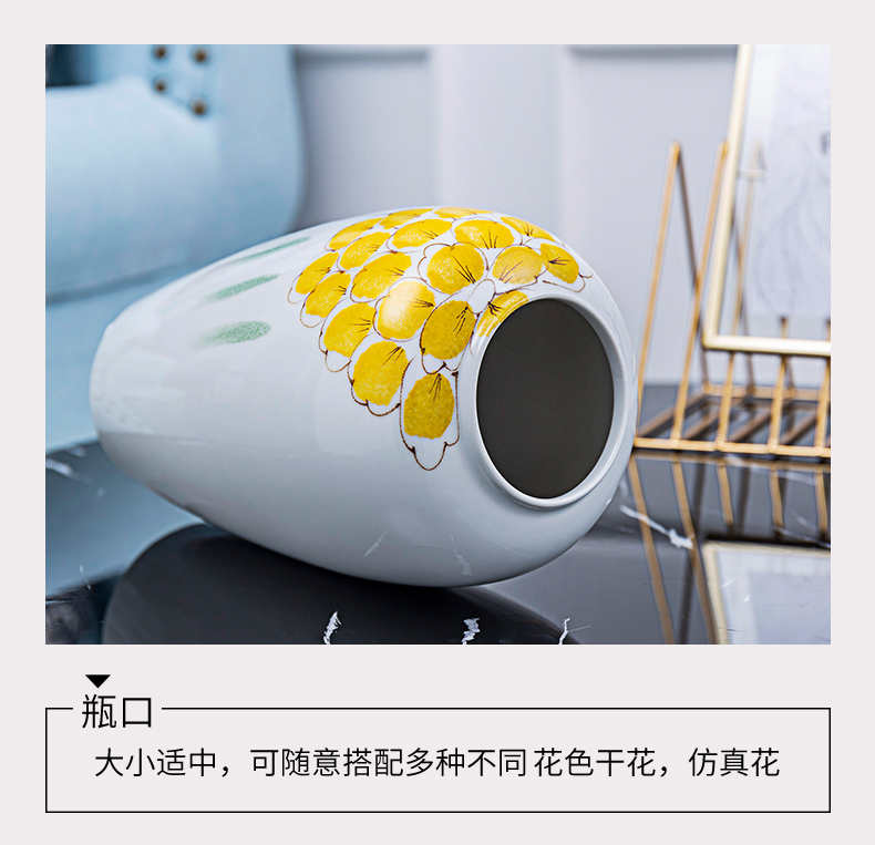 I and contracted new Chinese vase dry flower arranging flowers, ceramic flower implement the sitting room TV ark, porch light decoration key-2 luxury furnishing articles