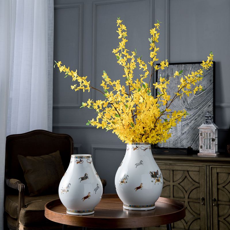New Chinese style big ceramic vase club hotel catering clothing dry flower arranging flowers sitting room adornment flowers, furnishing articles