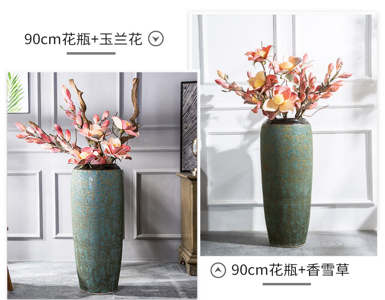 Ceramic vase of large sitting room dry flower arranging flowers is placed a retro POTS villa hotel open window decorations