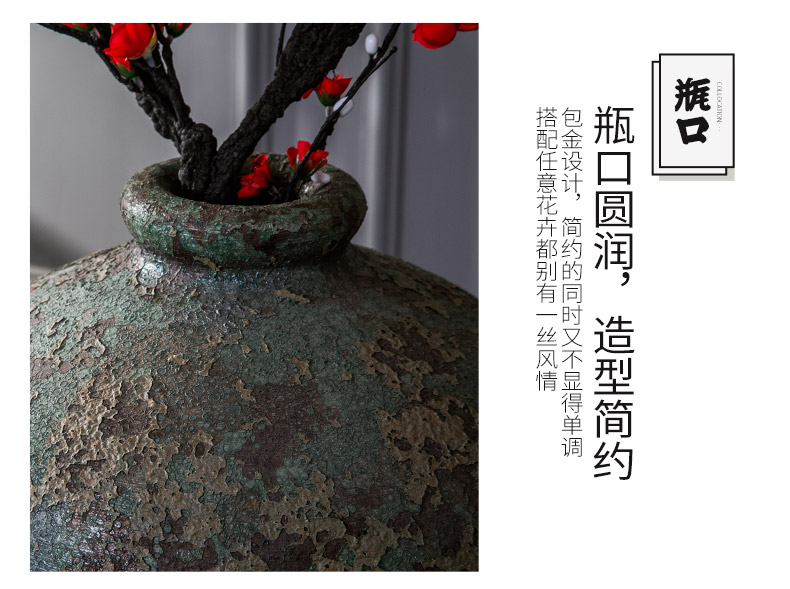 Jingdezhen ceramic vase landing restoring ancient ways do old flower arrangement sitting room adornment small name plum bottle furnishing articles pottery by hand