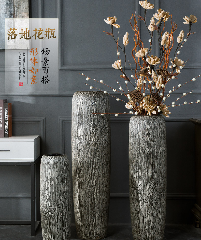 Tall vases landing simulation flowers, dried flowers, restore ancient ways home decorations furnishing articles sitting room, dining - room TV ark, ceramics