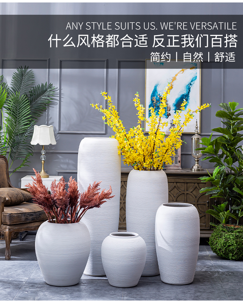 Modern contracted jingdezhen ceramic vase Nordic dried flower arranging flowers sitting room adornment is placed white clay landing