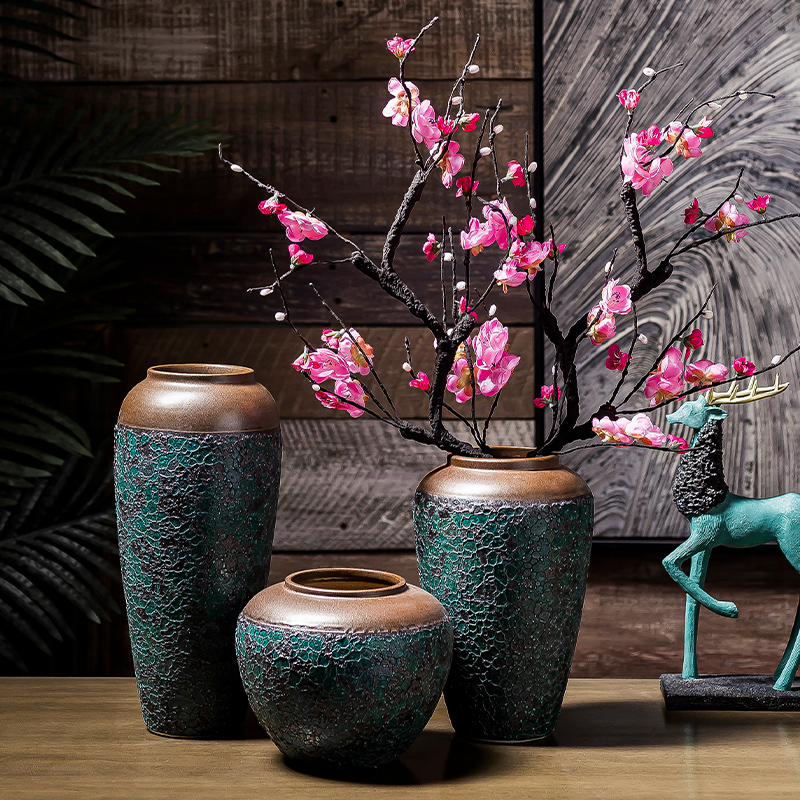 New Chinese style table jingdezhen ceramics vase son crafts TV ark, dried flowers, flower arrangement sitting room adornment is placed