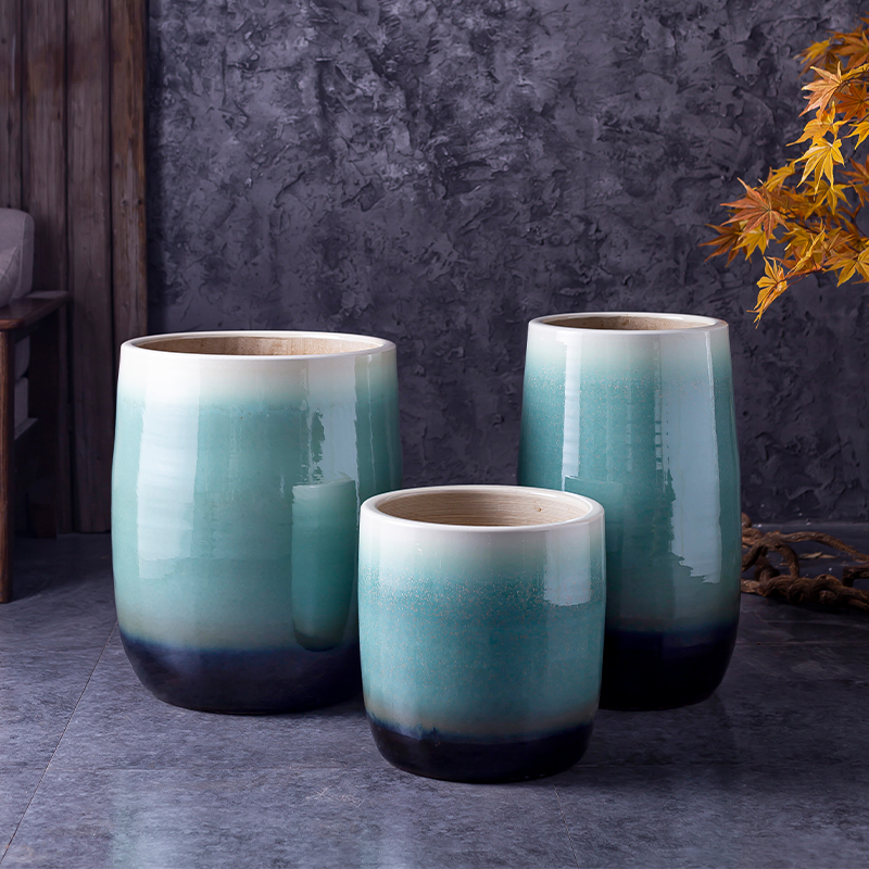 New Chinese style originality ground flower arranging green plant ceramic flower decoration to the hotel villa furnishing articles vase is big flower pot