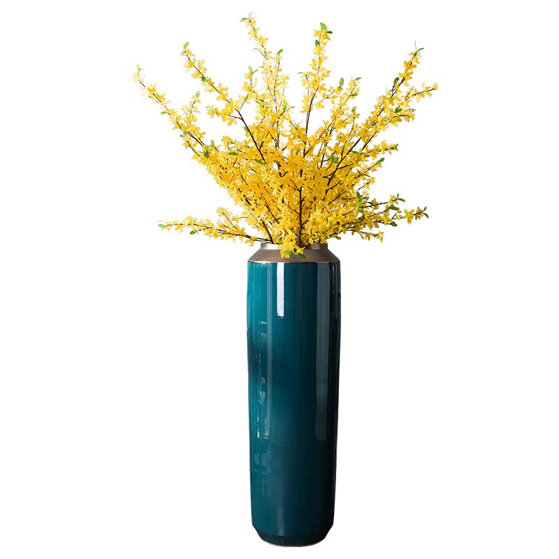 Light the key-2 luxury of I and contracted big green ceramic vase furnishing articles new Chinese flower arranging jingdezhen flower implement household living room