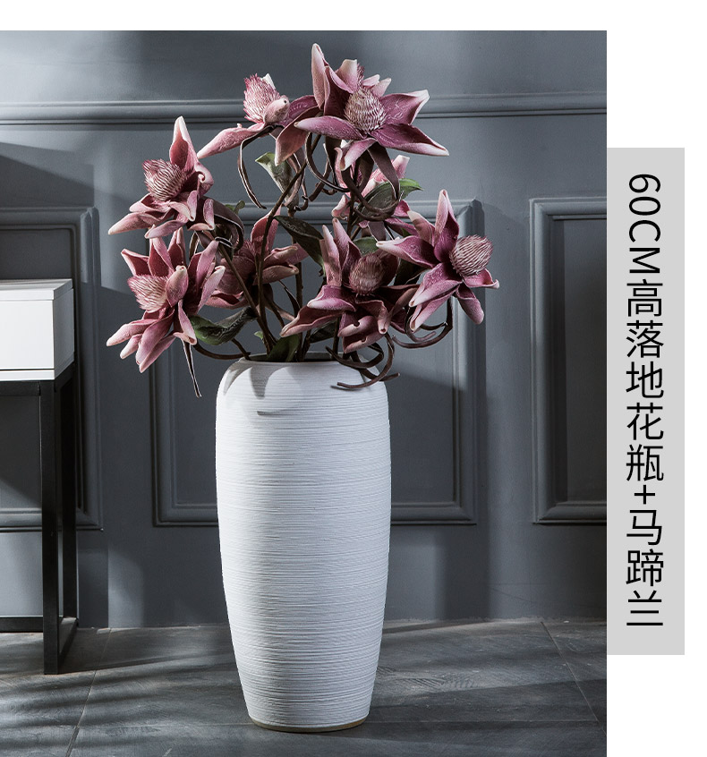 I and contracted white ceramic vase continental sitting room dried flowers, Nordic household adornment flower arranging hotel furnishing articles