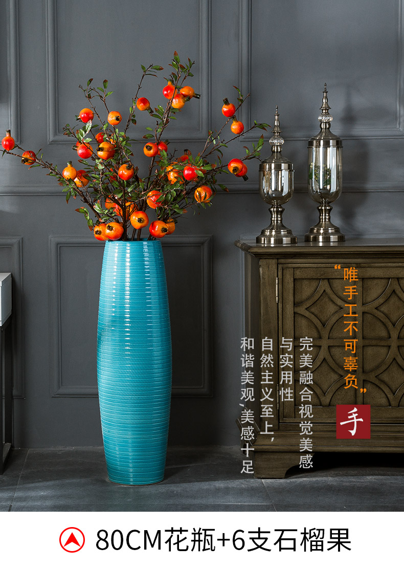 Ceramic light of large vase key-2 luxury furnishing articles dried flower arranging flowers home decoration blue glaze, the sitting room porch European - style decoration