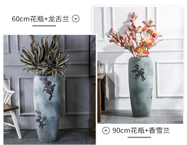 Living room furnishing articles flower arranging ceramic POTS restoring ancient ways of large vase American hotel dried flowers thick ceramic ornament