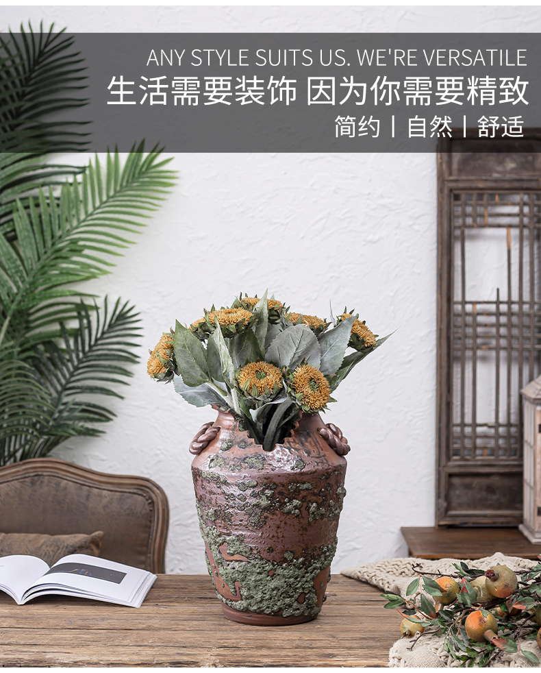 Coarse pottery jingdezhen restoring ancient ways between indoor and is suing example of large vase soil pottery vases, flower arrangement, adornment is placed