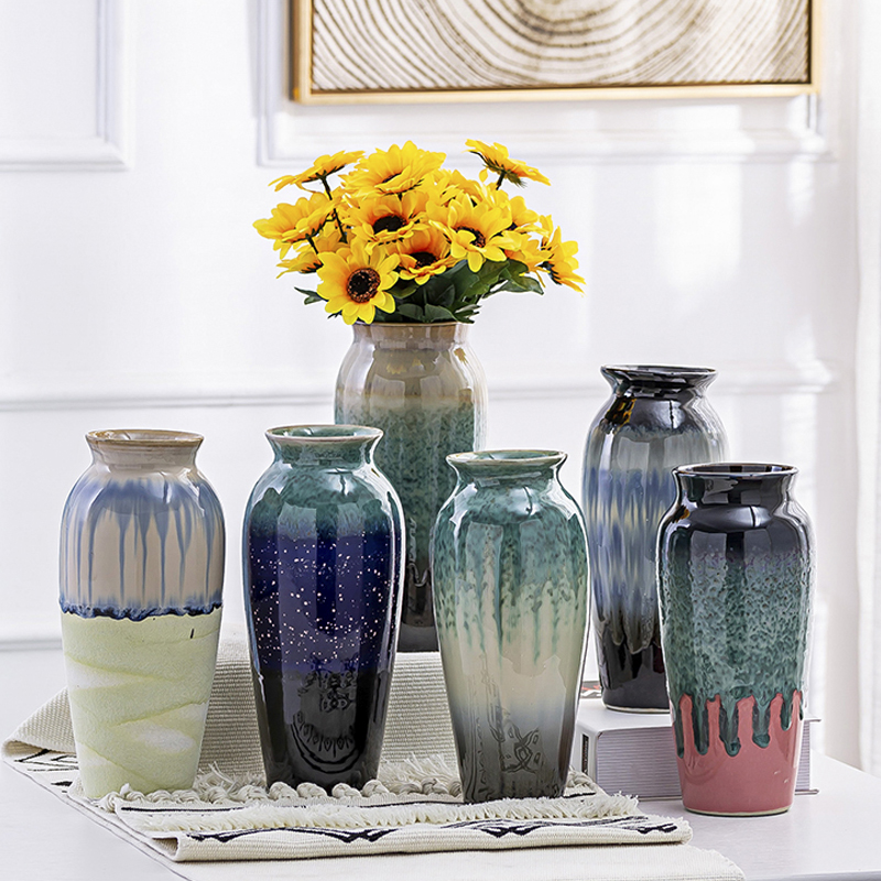 Light European - style key-2 luxury of new Chinese style living room TV cabinet ceramic vase modern furnishing articles dried flower flower arranging flower implement porch decoration