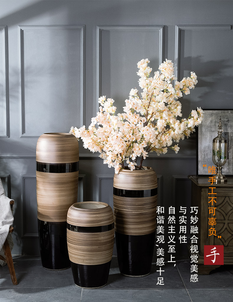 Large ceramic floor vase furnishing articles simulation flower flower arranging I and contracted sitting room hotel adornment example room