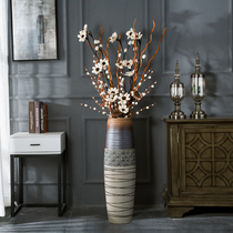 Ceramic floor-to-ceiling large vase New Chinese living room entrance flower arrangement simulation flower Simple home decoration European decoration
