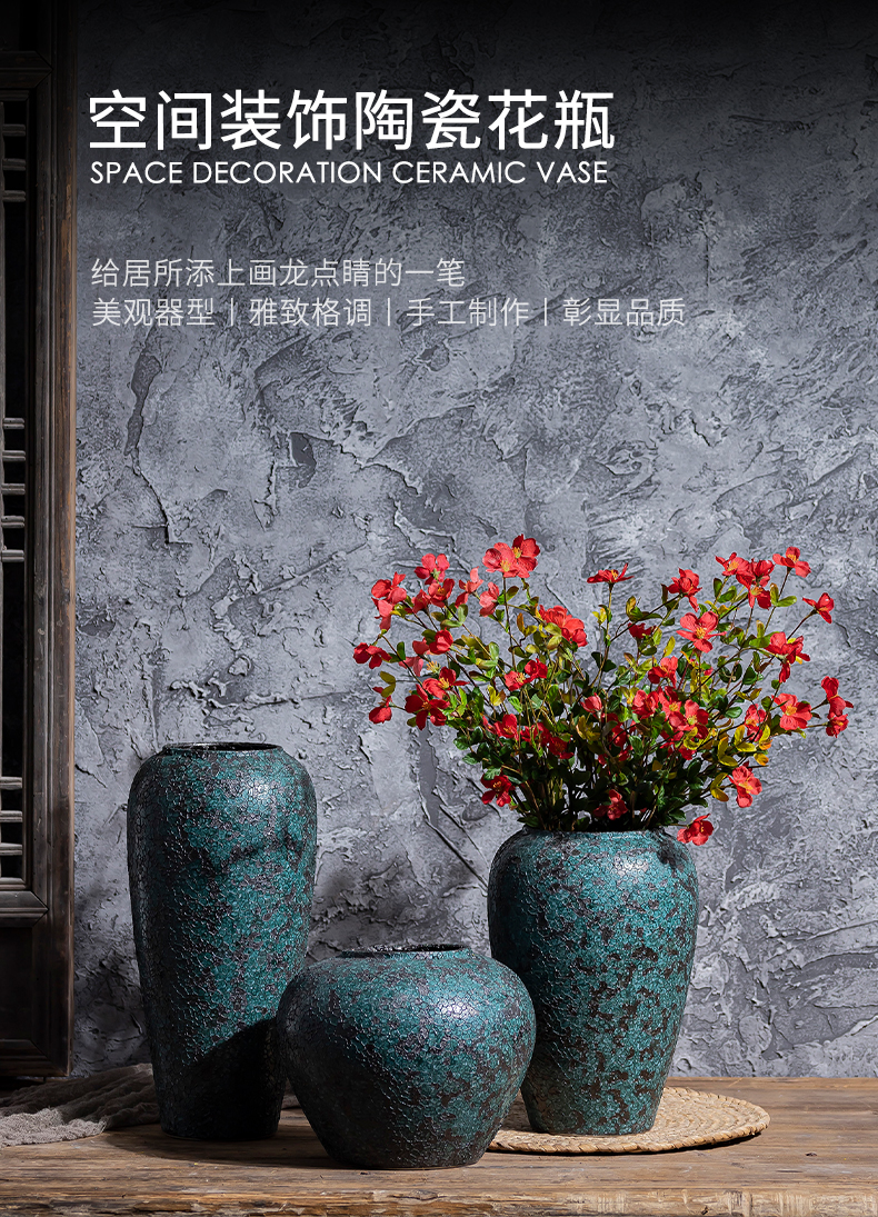 New Chinese style restoring ancient ways jingdezhen ceramics POTS coarse pottery dried flower water raise floret bottle arranging flowers sitting room place flowerpot