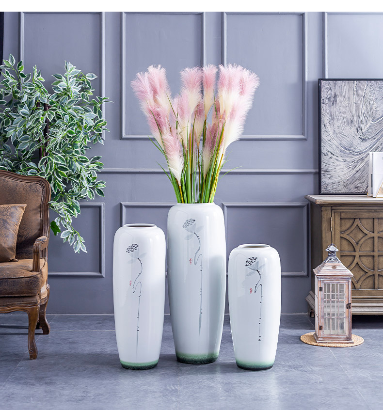 Modern new Chinese style ceramic vase of large sitting room household soft adornment TV ark, flower arranging hotel villa furnishing articles