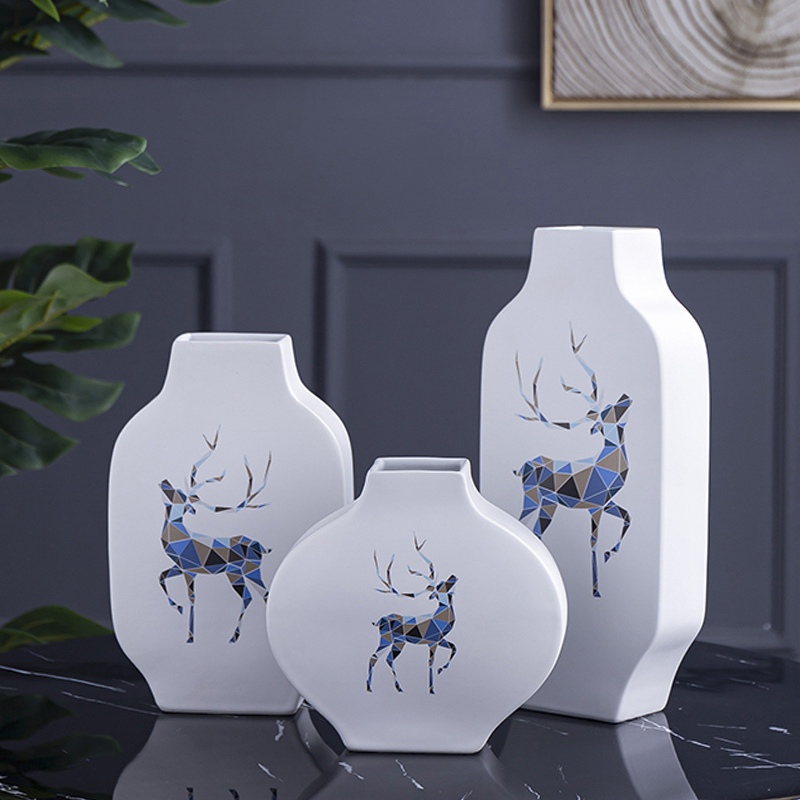 Nordic light key-2 luxury furnishing articles home decoration ceramic desktop sitting room porch TV ark, wine floret bottle decoration
