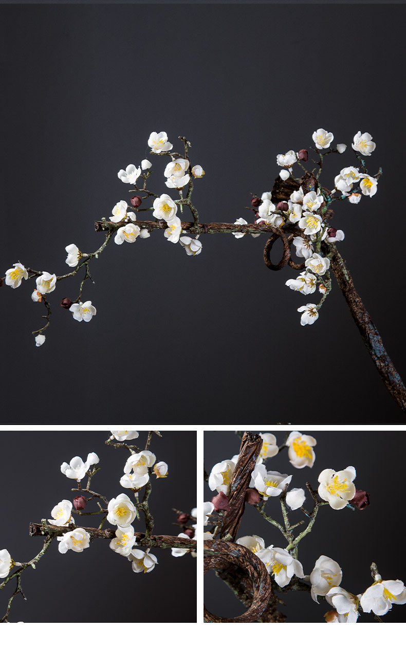 Simulation flower wintersweet name plum flowers, Chinese style household adornment silk flowers zen flower vases, pottery sitting room small place