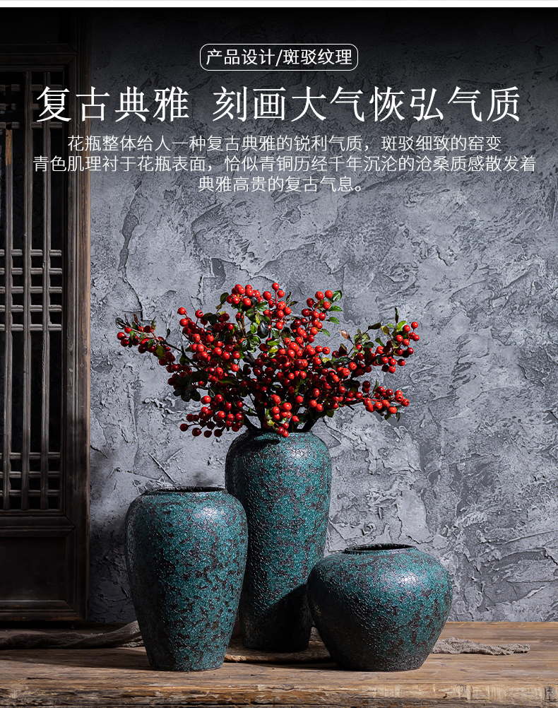 New Chinese style restoring ancient ways jingdezhen ceramics POTS coarse pottery dried flower water raise floret bottle arranging flowers sitting room place flowerpot
