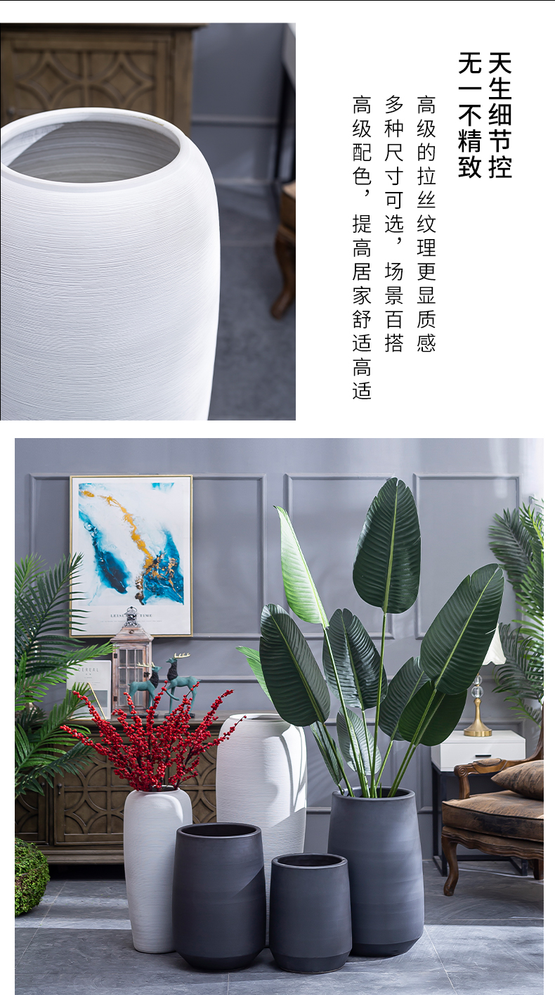 Ground vase large flower arrangement is I and contracted sitting room Nordic decorative furnishing articles retro hotel jingdezhen ceramics