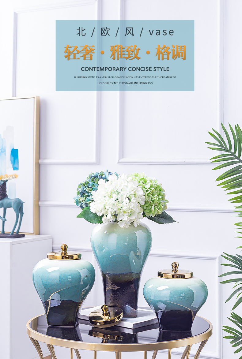 Ceramic vase furnishing articles sitting room flower arranging artical table modern light much TV ark, wind dried flowers, soft decoration