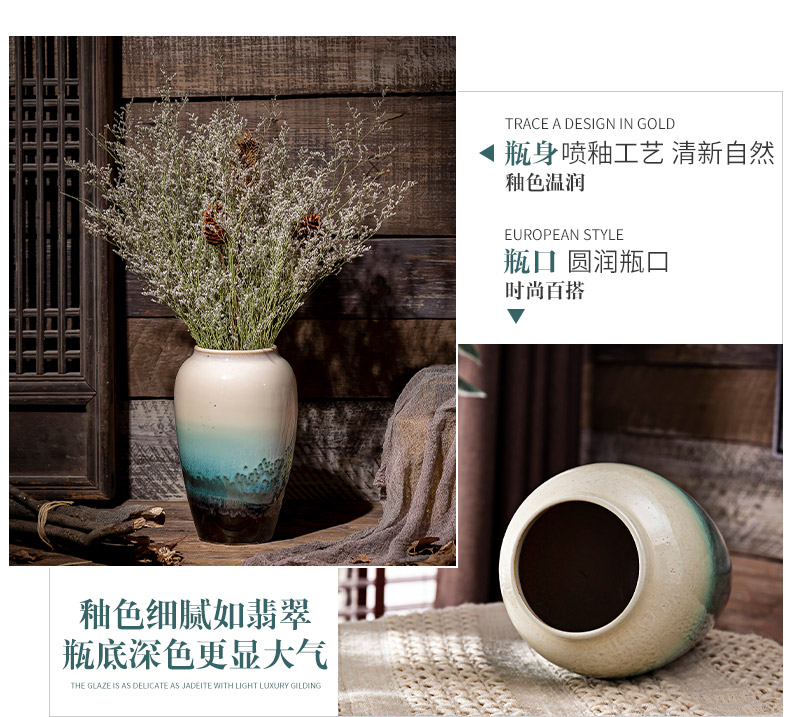 Restoring ancient ways of jingdezhen ceramic vase coarse pottery dry flower arranging flowers do old earthenware jar flower pot sitting room place soft decoration