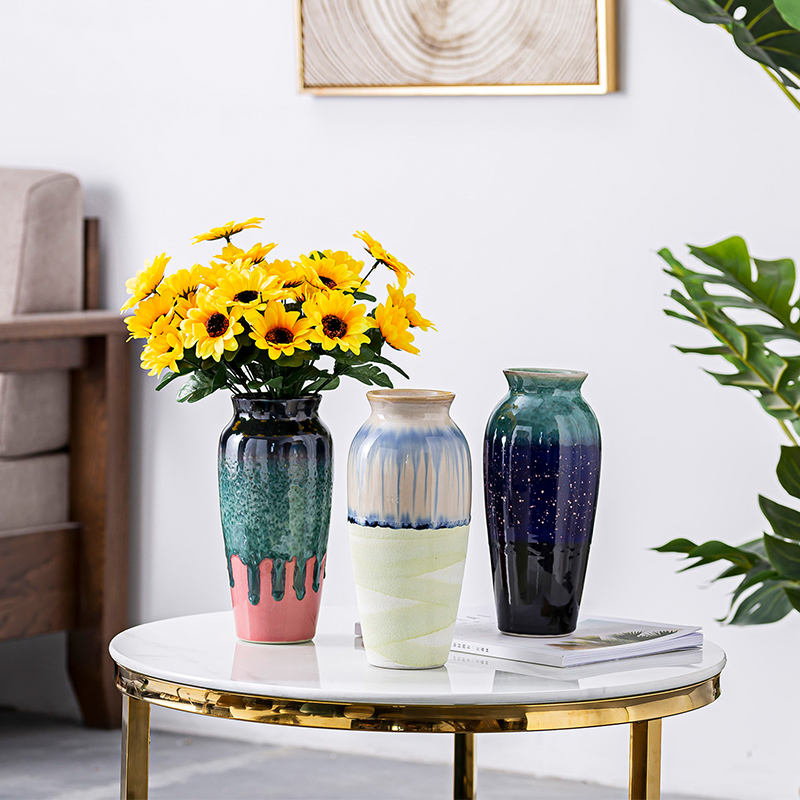 Light European - style key-2 luxury of new Chinese style living room TV cabinet ceramic vase modern furnishing articles dried flower flower arranging flower implement porch decoration