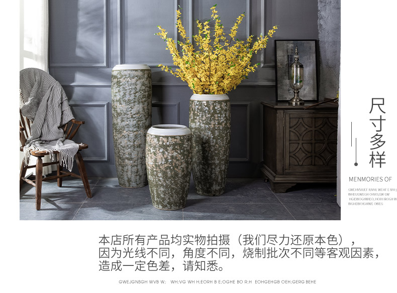 Chinese style restoring ancient ways of large vases, ceramic furnishing articles pottery sitting room hotel decoration flower arranging dried flowers thick ceramic bottle