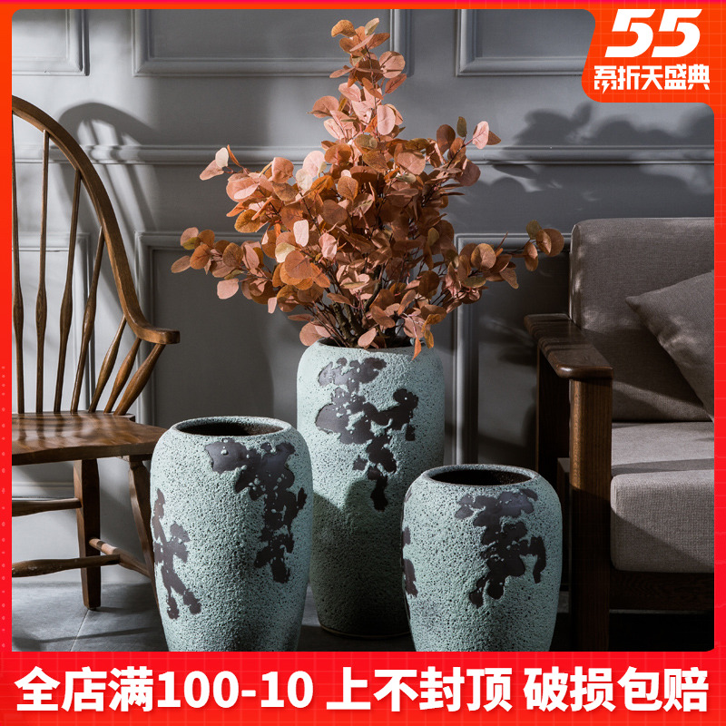 Jingdezhen ceramic furnishing articles contracted modern European fashionable sitting room lucky bamboo flower arranging dried flower porcelain vase landing