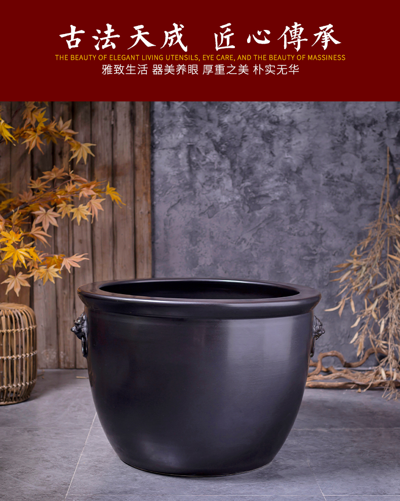 Collectors jingdezhen ceramic VAT aquarium tank yard extra large water lily lotus is suing the fish bowl furnishing articles