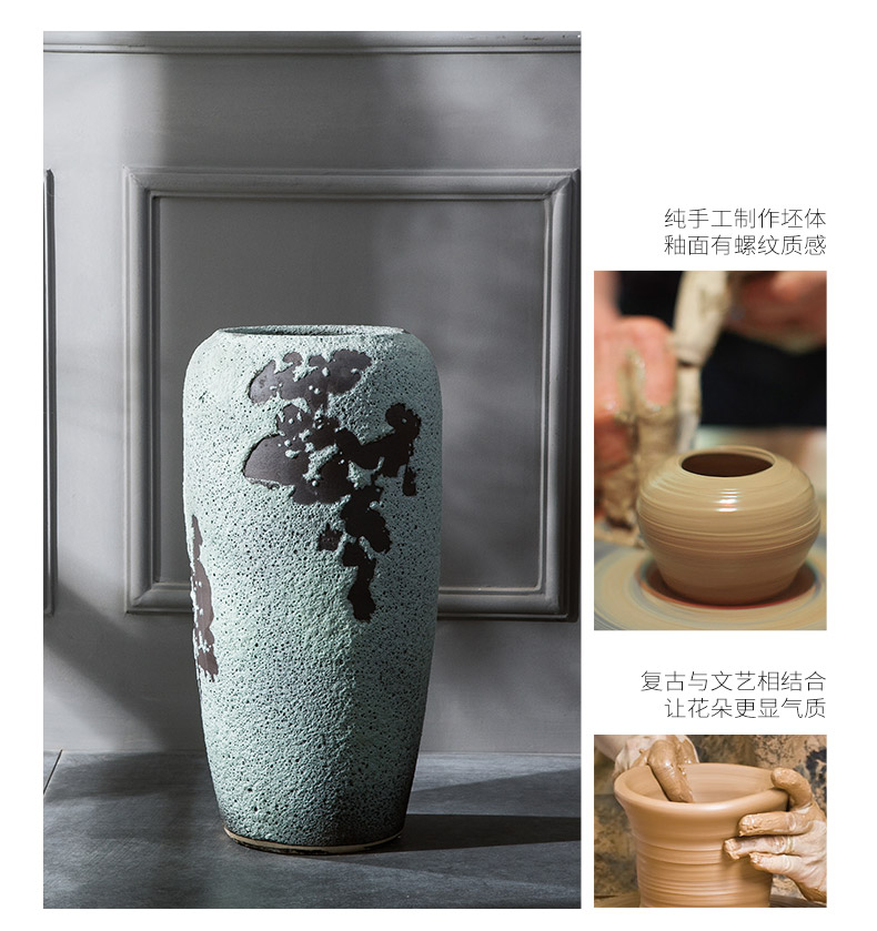 Jingdezhen ceramic furnishing articles contracted modern European fashionable sitting room lucky bamboo flower arranging dried flower porcelain vase landing