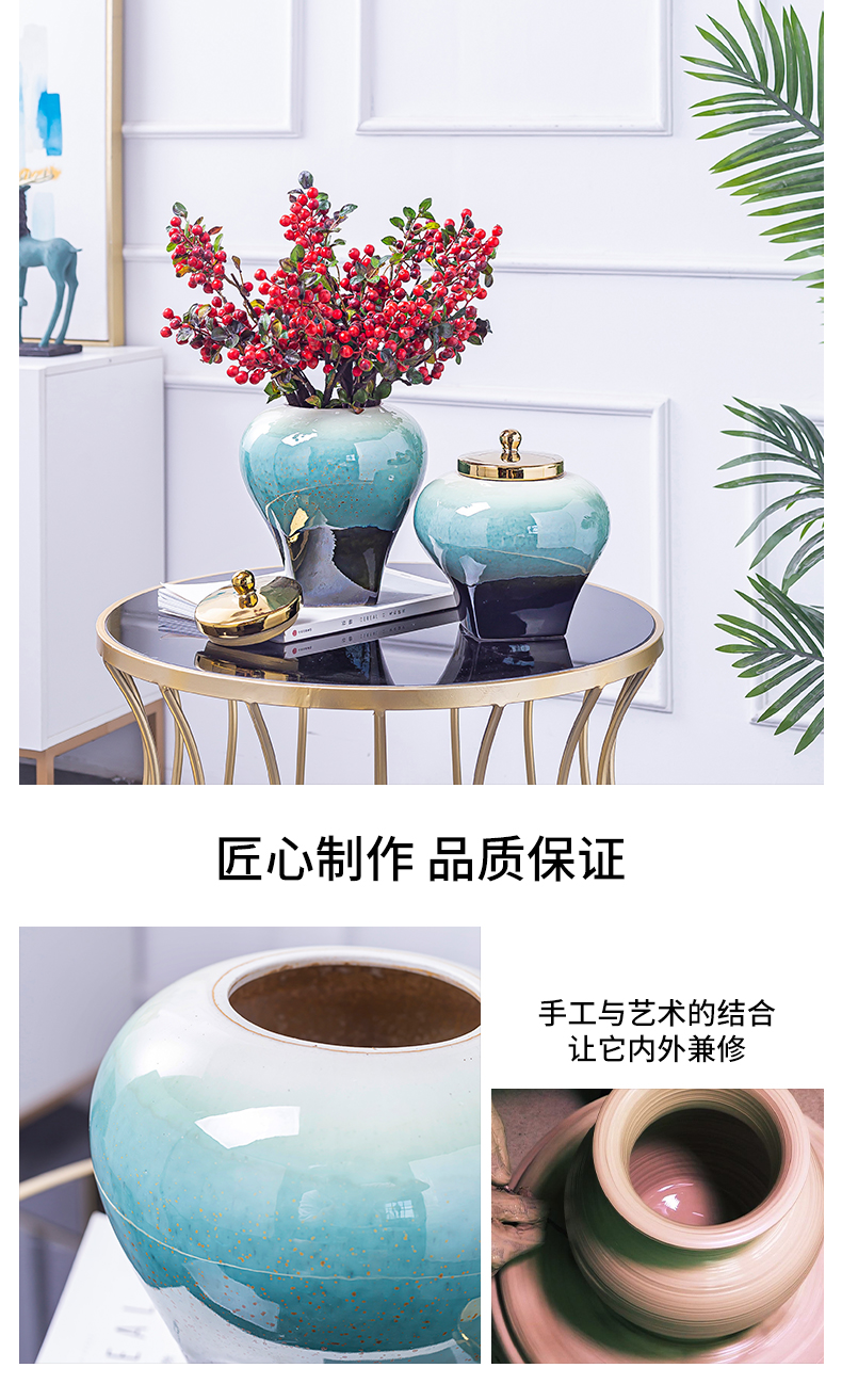 Ceramic vase furnishing articles sitting room flower arranging artical table modern light much TV ark, wind dried flowers, soft decoration