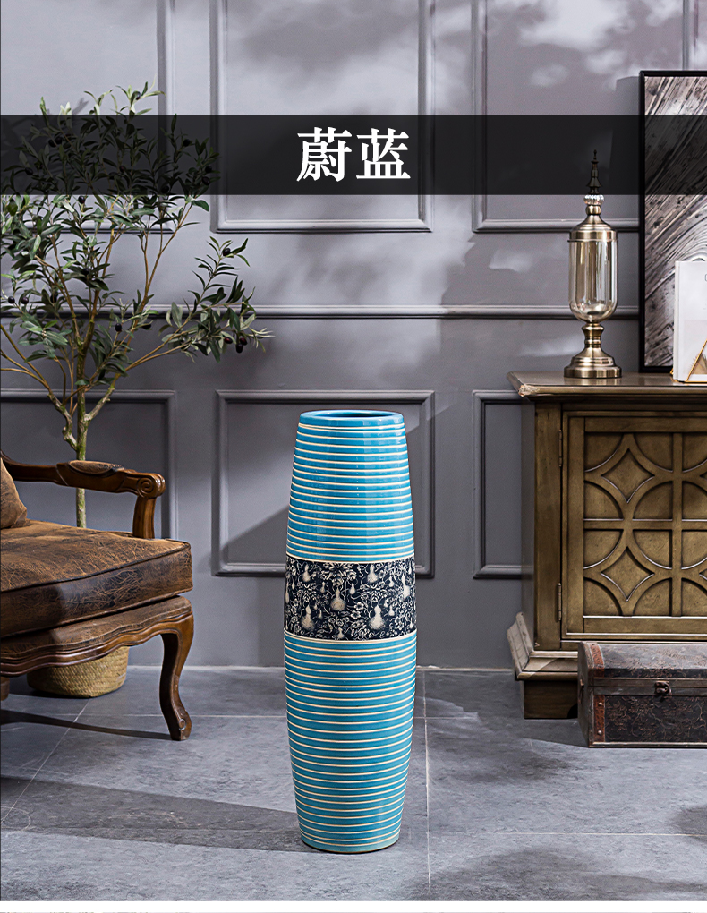 Clearance of jingdezhen ceramic vase landing large modern flower arranging flowers, home furnishing articles imitated old POTS