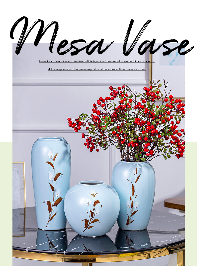 Mesa of new Chinese style originality can hydroponics simulation floral decoration ceramic vase furnishing articles flower TV ark