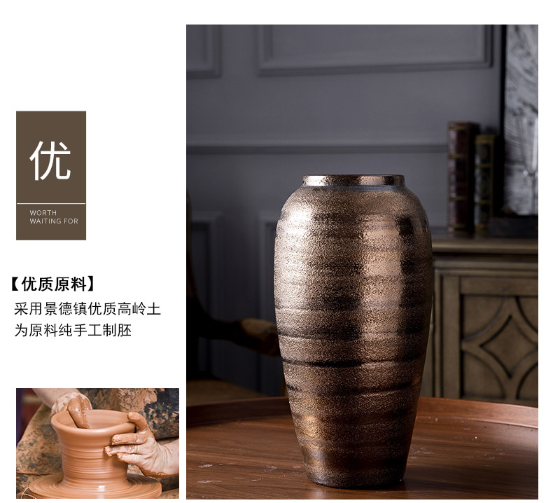 Jingdezhen coarse some ceramic pot pottery all over the sky star, dried flower vases, small pure and fresh and restore ancient ways the vase flower arranging furnishing articles sitting room