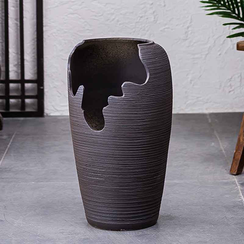 Incision flowerpot gap coarse pottery meaty plant rose violet arenaceous other heavy ceramic POTS mage old running the flowerpot