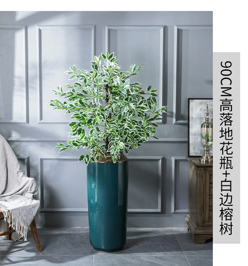 Light the key-2 luxury of I and contracted big green ceramic vase furnishing articles new Chinese flower arranging jingdezhen flower implement household living room