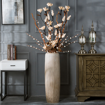 Nordic modern floor-to-ceiling ceramic large vase Office entrance with dried flowers simulation flowers Living room decoration flower arrangement ornaments