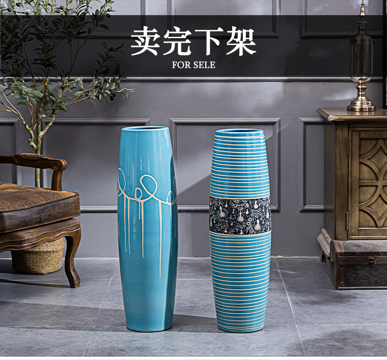 Clearance of jingdezhen ceramic vase landing large modern flower arranging flowers, home furnishing articles imitated old POTS