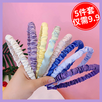 Pleated hairband girl sweet hairband thin side pressure hairband little girl princess headband hair accessories headgear