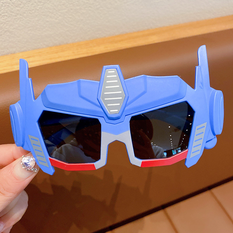 Treasure Blue Transformers Boy Sunglasses Children Sunglasses Anti UV Boy fucked up Tides Cool Sunglasses-Taobao
