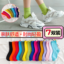 Piles of socks womens mid-tube socks South African pure cotton summer thin summer Japanese ins tide stockings autumn and winter