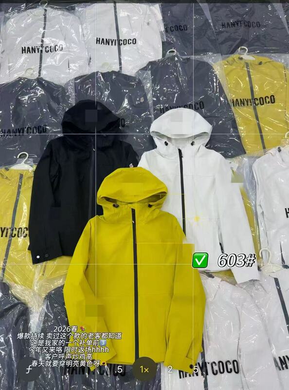 Korean Clothing Chouchou 603 Spring Hooded Softshell Jacket, m Bust 98, Length 59