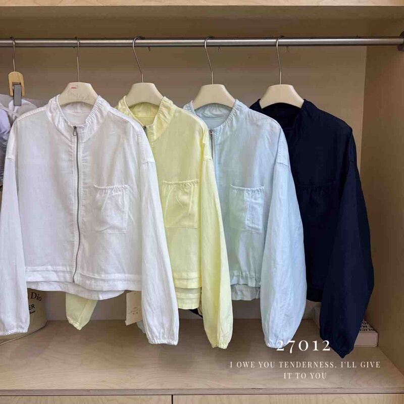 27012 Spring/Summer New Style Round Neck Loose Thin Jacket, Bust 130, Length 56