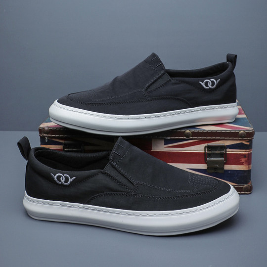 Новые мужские слипоны 2025 года: повседневные, универсальные, низкие кеды из канваса в корейском стиле, модные, дышащие, удобные.