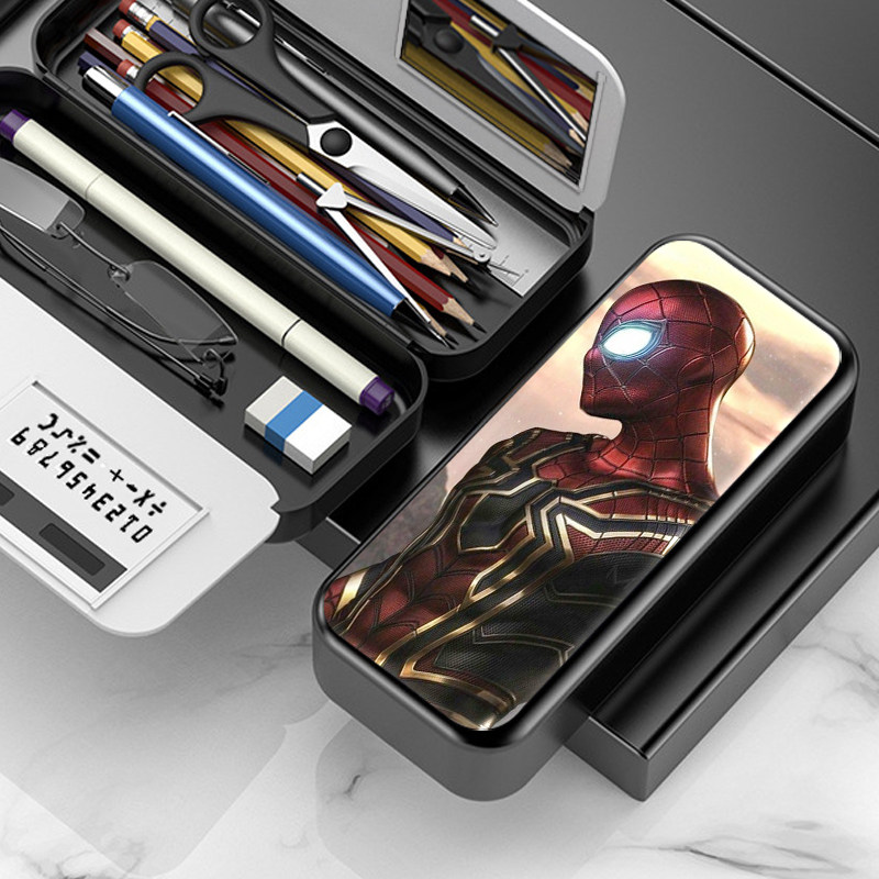 กล่องเครื่องเขียนฮีโร่ Marvel สไปเดอร์แมน ปีเตอร์ สำหรับโรงเรียนประถมและมัธยม กล่องดินสอ กล่องปากกาแบบฝ้า จุได้เยอะ สร้างสรรค์
