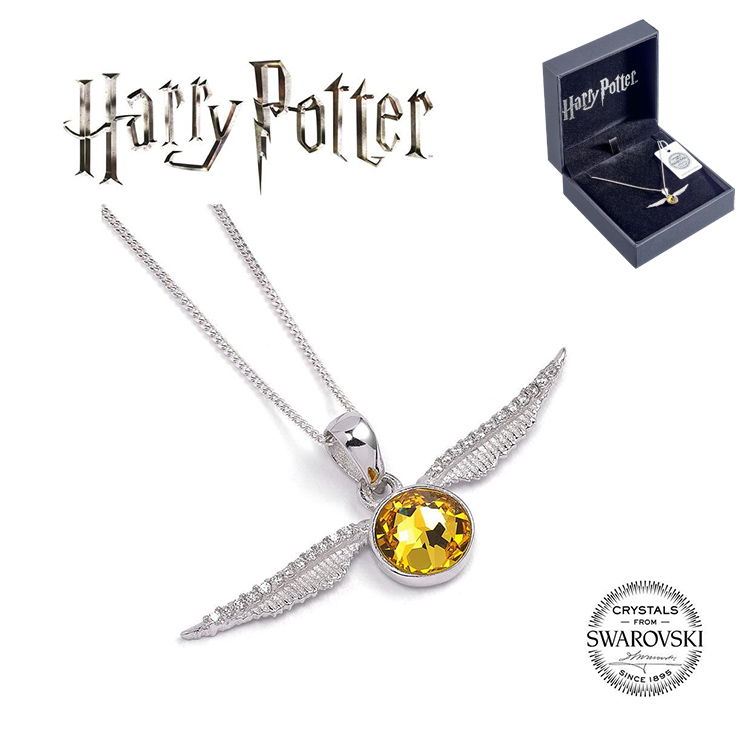 Genuine spot Harry Potter golden snitch necklace sterling silver Swarovski joint holiday gift