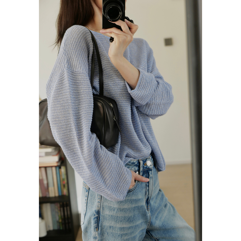 Silk Cashmere and Paper Yarn Blouse